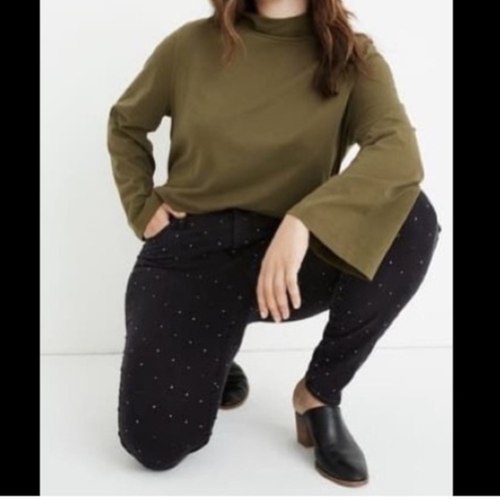 NWT MADEWELL 10" High-Rise Skinny Jeans: Metallic Dot Edition size 24 - Picture 11 of 12